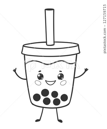 Bubble tea kawaii cup 127159715