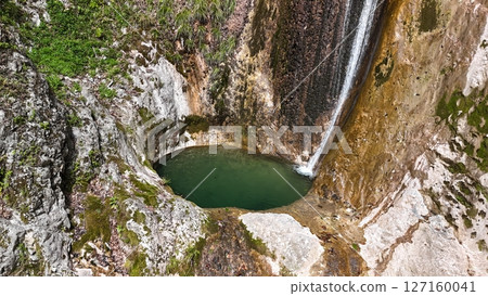 Okayama Prefecture Niimi City [Kinukake Falls] Photographed in April 2025_Drone aerial photography_ OKANIIKINUTA_No11 127160041