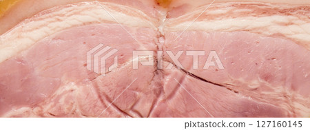 A piece of smoked ham texture. 127160145