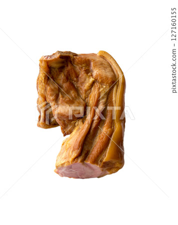 The smoked pork ham on a white background. The smoked pork ham on a white background. 127160155