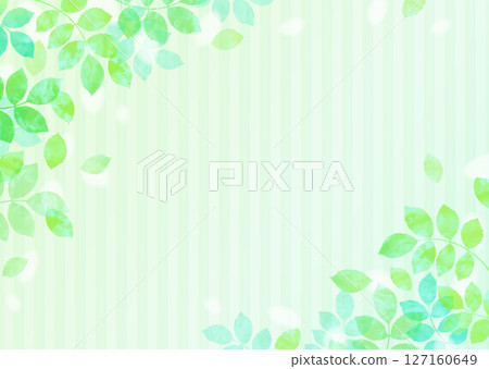 A refreshing illustration background with fresh green leaves falling A refreshing illustration background with fresh green leaves falling 127160649