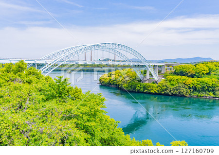(Nagasaki Prefecture) New Saikai Bridge at Saikaibashi Park (Nagasaki Prefecture) New Saikai Bridge at Saikaibashi Park 127160709