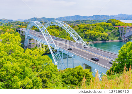(Nagasaki Prefecture) New Saikai Bridge at Saikaibashi Park (Nagasaki Prefecture) New Saikai Bridge at Saikaibashi Park 127160710