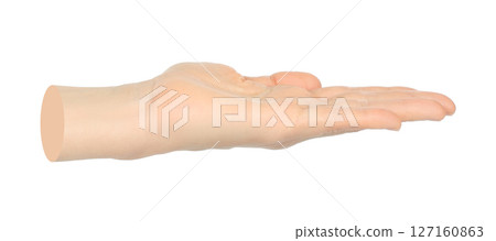 Hands shows virtual holding something isolated on transparent background. Contemporary art 127160863