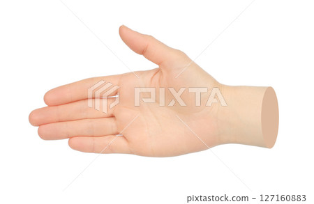Hands with pencil isolated on transparent background. Contemporary art 127160883