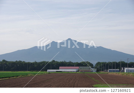 View of Mount Shari from the Road to Heaven in Shari Town, Hokkaido View of Mount Shari from the Road to Heaven in Shari Town, Hokkaido 127160921