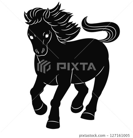Year of the horse, New Year's material, horse silhouette illustration 127161005
