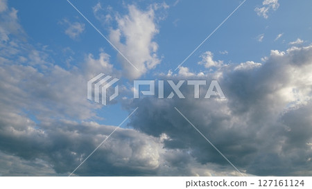 Stunningly Beautiful Cloudscape Set Against a Clear Blue Sky in a Serene Environment Stunningly Beautiful Cloudscape Set Against a Clear Blue Sky in a Serene Environment 127161124