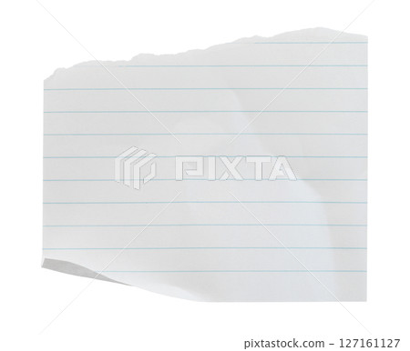Torn sheet of notepad paper, isolated on transparent background. Office blank paper concept Torn sheet of notepad paper, isolated on transparent background. Office blank paper concept 127161127