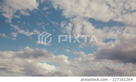 A Serene and Tranquil Cloudy Sky with Soft and Beautiful Blue Hues Filling the Atmosphere 127161264