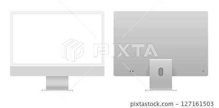 Computer Monitor with blank screen on transparent background. Realistic vector illustration, for graphic and web design Computer Monitor with blank screen on transparent background. Realistic vector illustration, for graphic and web design 127161503