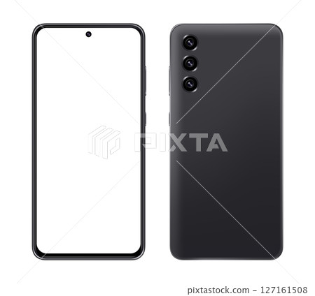 Smart Phone with blank screen on transparent background. Realistic vector illustration, for graphic and web design Smart Phone with blank screen on transparent background. Realistic vector illustration, for graphic and web design 127161508