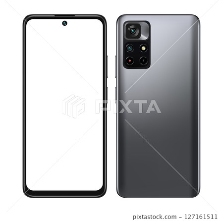 Smart Phone with blank screen on transparent background. Realistic vector illustration, for graphic and web design 127161511