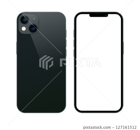 Smart Phone with blank screen on transparent background. Realistic vector illustration, for graphic and web design 127161512