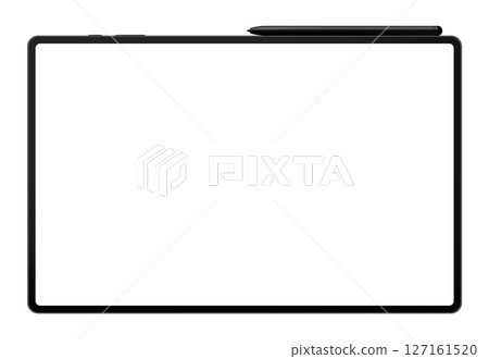 Tablet PC with blank screen on transparent background. Realistic vector illustration, for graphic and web design 127161520