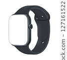 Electronic Smart Watch with blank screen on transparent background, realistic design, vector illustration 127161522