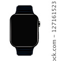 Electronic Smart Watch with blank screen on transparent background, realistic design, vector illustration 127161523