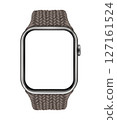 Electronic Smart Watch with blank screen on transparent background, realistic design, vector illustration 127161524