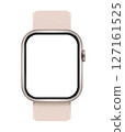 Electronic Smart Watch with blank screen on transparent background, realistic design, vector illustration 127161525