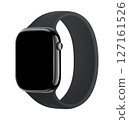 Electronic Smart Watch with blank screen on transparent background, realistic design, vector illustration 127161526