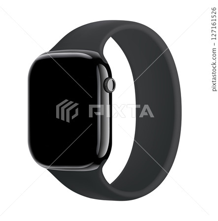 Electronic Smart Watch with blank screen on transparent background, realistic design, vector illustration Electronic Smart Watch with blank screen on transparent background, realistic design, vector illustration 127161526