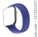 Electronic Smart Watch with blank screen on transparent background, realistic design, vector illustration 127161527