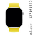 Electronic Smart Watch with blank screen on transparent background, realistic design, vector illustration 127161529