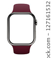 Electronic Smart Watch with blank screen on transparent background, realistic design, vector illustration 127161532