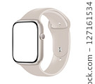Electronic Smart Watch with blank screen on transparent background, realistic design, vector illustration 127161534