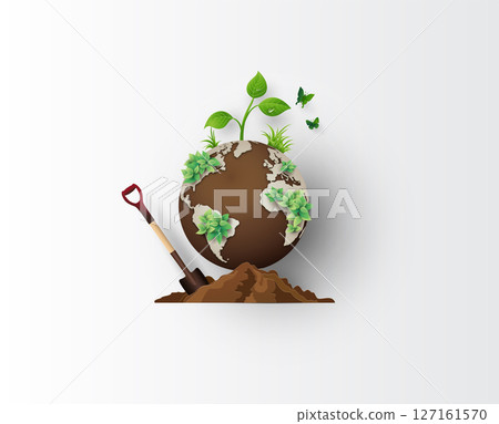 World Soil Day Eco Awareness Illustration with Earth, Plants, and Shovel World Soil Day Eco Awareness Illustration with Earth, Plants, and Shovel 127161570