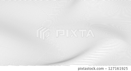 Distorted wave monochrome texture. dynamical rippled surface. Vector mesh grid pattern of lines 127161925