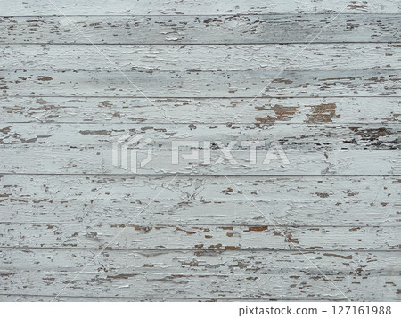 White -painted old wooden wall as background 127161988