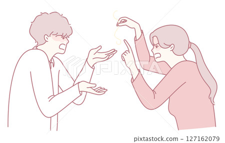 An Emotional Conflict Displayed Between Two Individuals Demonstrated in Illustration 127162079