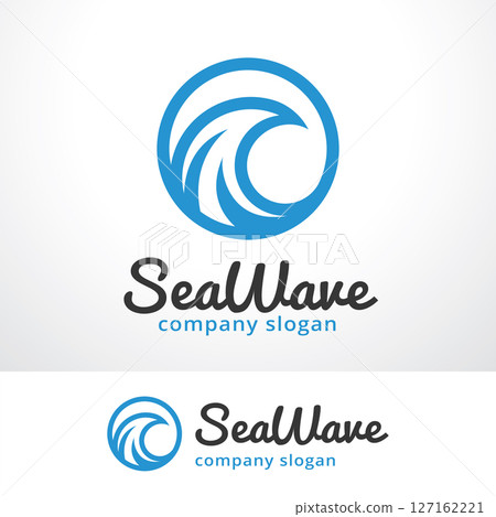 Sea Wave Logo Template Design Vector, Emblem, Design Concept, Creative Symbol, Icon 127162221