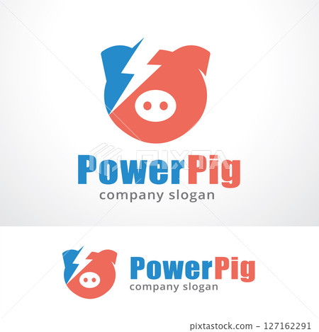 Power Pig Logo Template Design Vector, Emblem, Design Concept, Creative Symbol, Icon 127162291