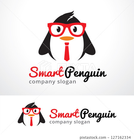 Smart Penguin Logo Template Design Vector, Emblem, Design Concept, Creative Symbol, Icon 127162334