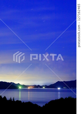 View of Tobishima Kaido Shikoku from Oshiba Island at night 127162465