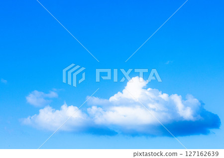 A simple landscape of blue sky and clouds A simple landscape of blue sky and clouds 127162639