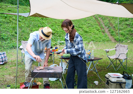 3代人露營戶外烤肉BBQ家人同事朋友 127162665
