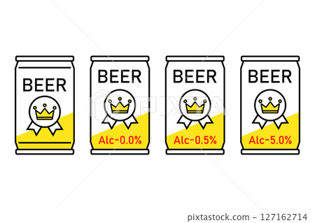 不同酒精含量的罐裝啤酒插圖 不同酒精含量的罐裝啤酒插圖 127162714