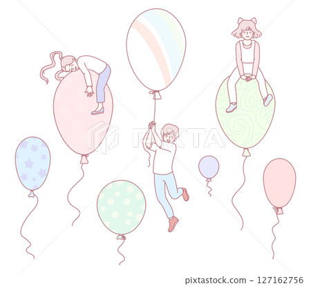 A Whimsical Balloon Adventure filled with many Playful Characters and delightful moments 127162756