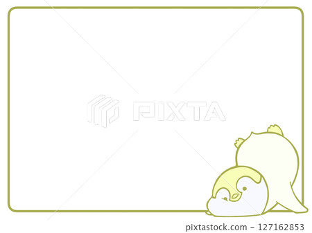 Falling Emperor Penguin Baby Frame Background (Yellow) Falling Emperor Penguin Baby Frame Background (Yellow) 127162853