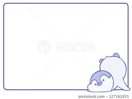 Baby Emperor Penguin Falling Frame Background (Blue) Baby Emperor Penguin Falling Frame Background (Blue) 127162855