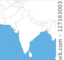 印度、巴基斯坦和尼泊爾周圍的亞洲地圖,空白地圖 印度、巴基斯坦和尼泊爾周圍的亞洲地圖,空白地圖 127163003