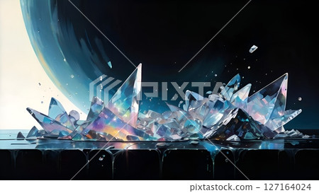 Game background: Rainbow crystals that are the raw material for magical stones 127164024