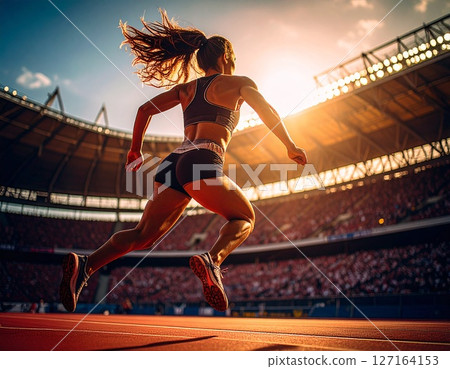 田徑：女運動員跳躍 127164153