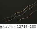 Gold curves flowing on jet black | Japanese modern background 127164263