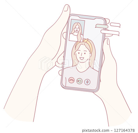 Virtual Communication and Connection Made Possible Through Engaging and Interactive Video Call 127164378
