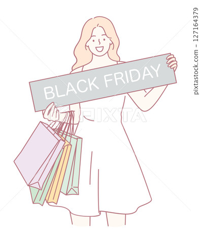 A Shopping Enthusiast Celebrates the Incredible Black Friday Sales Events Happily A Shopping Enthusiast Celebrates the Incredible Black Friday Sales Events Happily 127164379