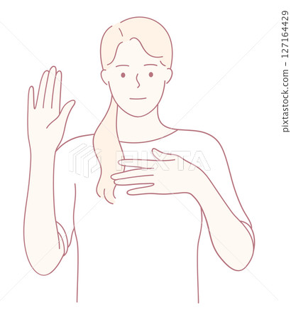 An Illustration Depicting a Confident Individual Making an Assurance Gesture with Certainty 127164429